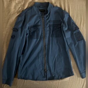 John Varvatos Blue vintage jacket/shirt